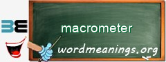 WordMeaning blackboard for macrometer